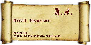 Michl Agapion névjegykártya